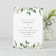 Modern Watercolor Greenery Wedding