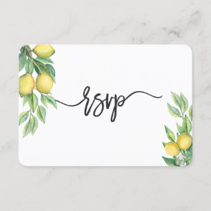 Modern Watercolor Lemon Tropical Weding RSVP