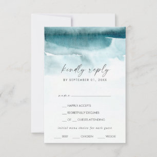 Modern Watercolor   Placa RSVP de Escolha do Menu 