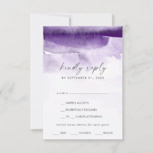 Modern Watercolor Placa RSVP de Escolha do Menu