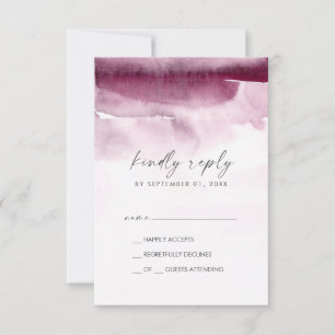 Modern Watercolor Placa RSVP Simples Vermelha