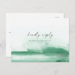 Modern Watercolor RSVP de Escolha do Menu Verde