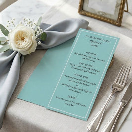 Modern Wedding Menu Card, Minimalist Custom Dinner