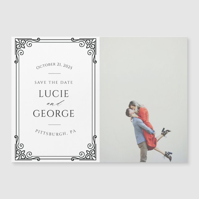 Modern Wedding Save the Date Magnet (Frente)