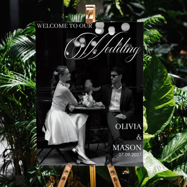 Modern Wedding Welcome with Photo Sign Poster  (Criador carregado)