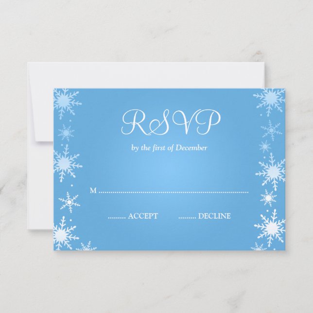 Modern Winter Wonderland Snowflake RSVP (Frente)