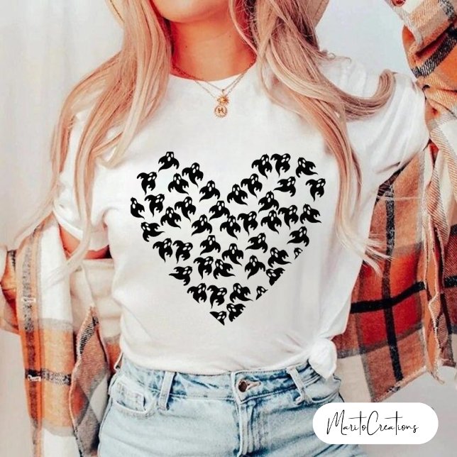 Modern Women's Halloween Doodle T-Shirt (Criador carregado)