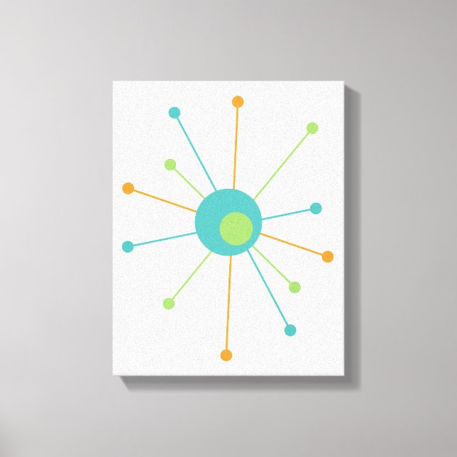 Moderna do século médio atômico Canvas de 11" x 14 (Frente)