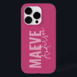 Moderna e mínima tipografia feminina elegante<br><div class="desc">Moderno mínimo tipografia feminina rosa-giro e branco elegante design de capa de telefone personalizado único e único.</div>