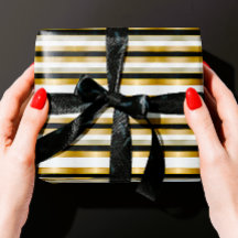 Moderna Tendência Dourada Geométrica Branca e Pret