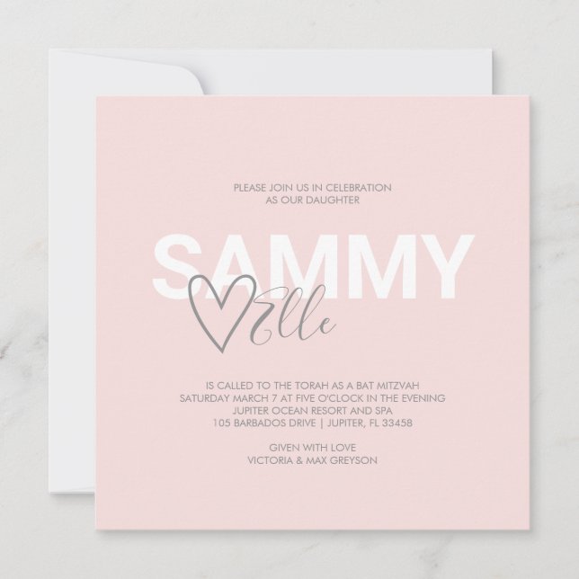 Moderna Tipografia Bat Mitzvah (Frente)