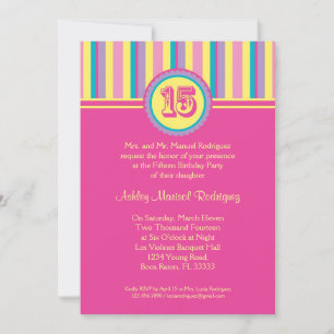Moderno 15 Aniversário Convite Quinceañera