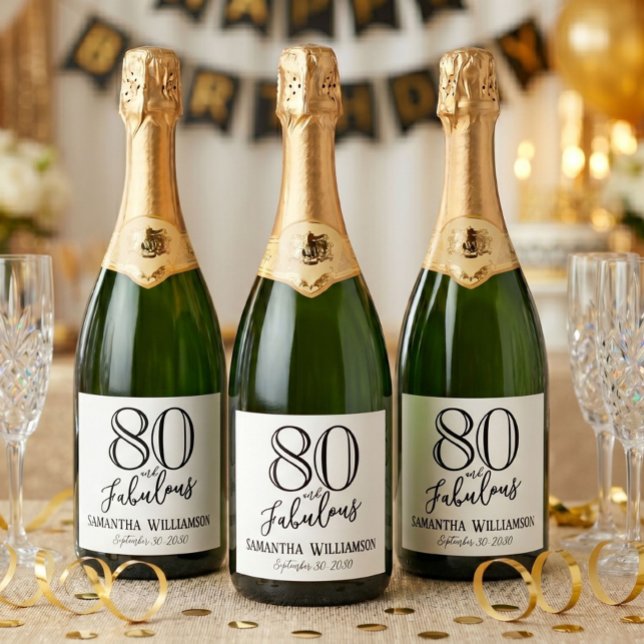 Moderno 80 e Fabuloso Nome Data Aniversário  (Criador carregado)