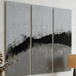 Moderno Abstrato Preto e Cinza