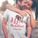 Moderno Adoro Minha Namorada | Camisa Fotográfica<br><div class="desc">Surpreendam a vossa namorado com esta fofa que eu adoro a minha camiseta de namorada neste Natal,  aniversário ou aniversário. A camisa pode ser personalizada para sua esposa,  namorado,  marido,  bestial,  melhor amigo,  irmã,  irmão,  filha,  mãe,  tia,  tio,  avó,  avô e muito mais!</div>