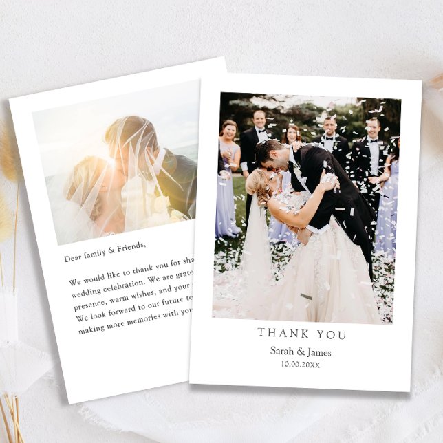 Moderno Agradecimento de Casamento de Foto Simples (Criador carregado)