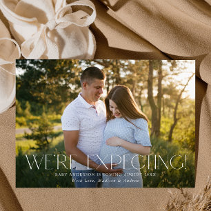 Moderno Anúncio de Foto de Gravidez Esperamos