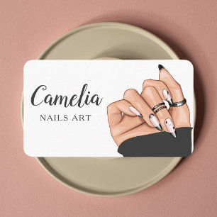 Moderno Artista Nail Salon Qr Code Cartão de visit