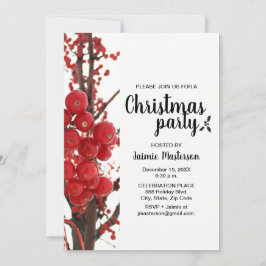 Moderno, Berry, Vermelho, Convite de festas de Nat