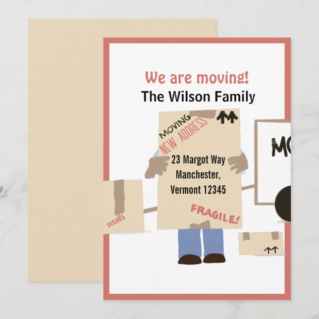 Moderno Bonito Estamos Mudando O Anúncio (Frente/Verso)