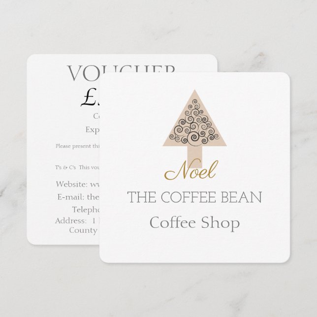 Moderno Branding de Negócios de Cafés de Natal  (Frente/Verso)