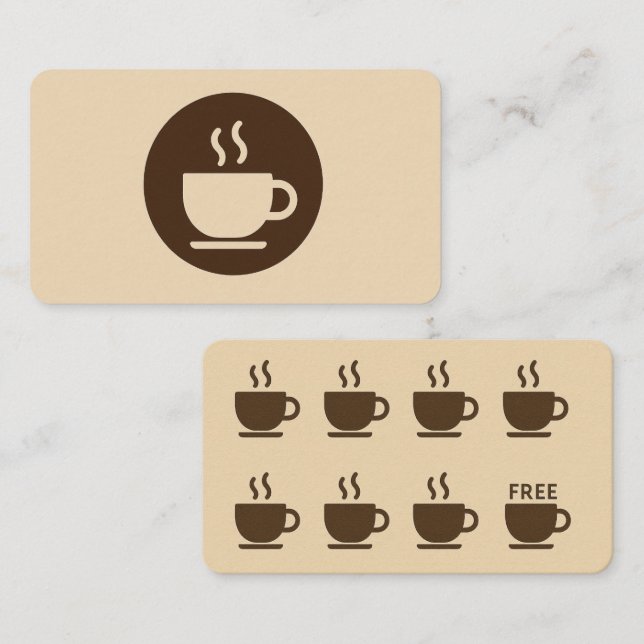 ☕ moderno café Compre lealdade e Cartão de visita (Frente/Verso)