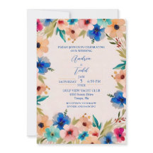 Moderno cartão de casamento floral elegante abstra