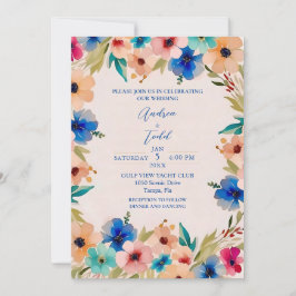 Moderno cartão de casamento floral elegante abstra