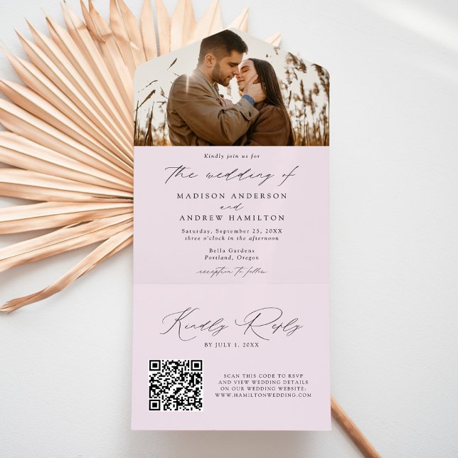 Moderno Casamento de Fotografia Lavanda com Letra  (Criador carregado)