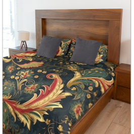 Moderno Chinoiserie Verde e Vermelho