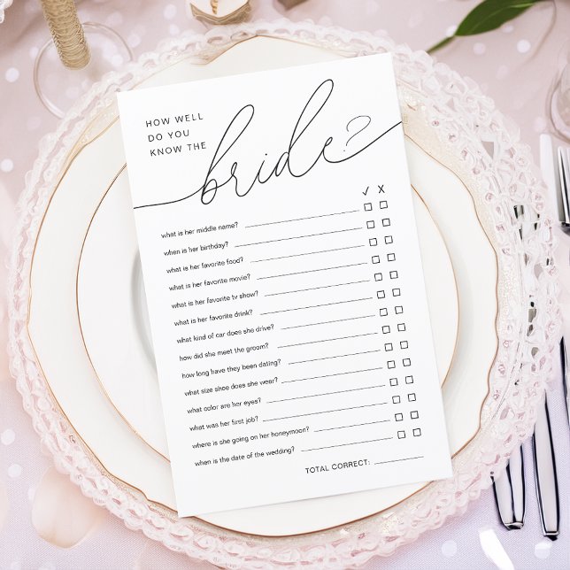 Moderno Como Você Conhece Bem O Jogo Do Chá Da Noi (Modern How Well Do You Know The Bride Shower Game)