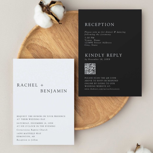 Moderno Convite de Casamento Minimalista Elegante  (Criador carregado)