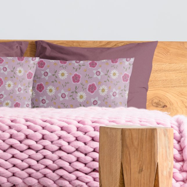 Moderno Cor-de-Rosa Floral Dianthus & Daisy Desenh (Criador carregado)