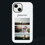 Moderno de Colagem de Fotos Simples<br><div class="desc">Capa de telefone moderna apresentando um design preto e branco simples e mínimo com uma colagem de fotos de quatro de suas fotos favoritas junto com seu nome em um roteiro elegante.</div>