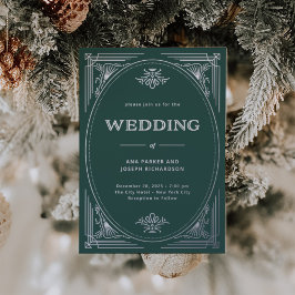 Moderno Deco | Casamento de Férias Elegante Verde