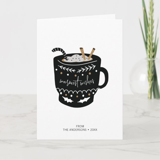 Moderno Deseja Mais Caloroso Cartão de Férias de C (Frente)