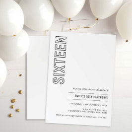 Moderno Dezesseis Convite de aniversário 16º