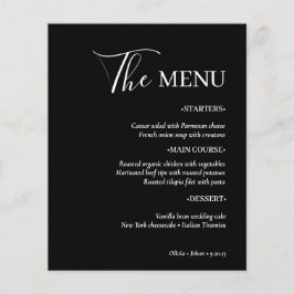 Moderno e minimalista simples | Menu Black Wedding