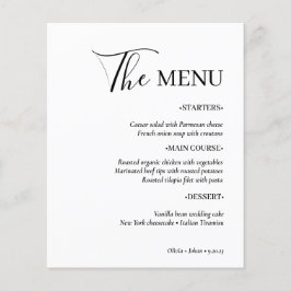 Moderno e minimalista simples | Menu Casamento Bra