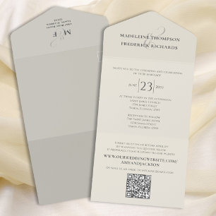 Moderno e Simples Sage Verde RSVP de Código QR