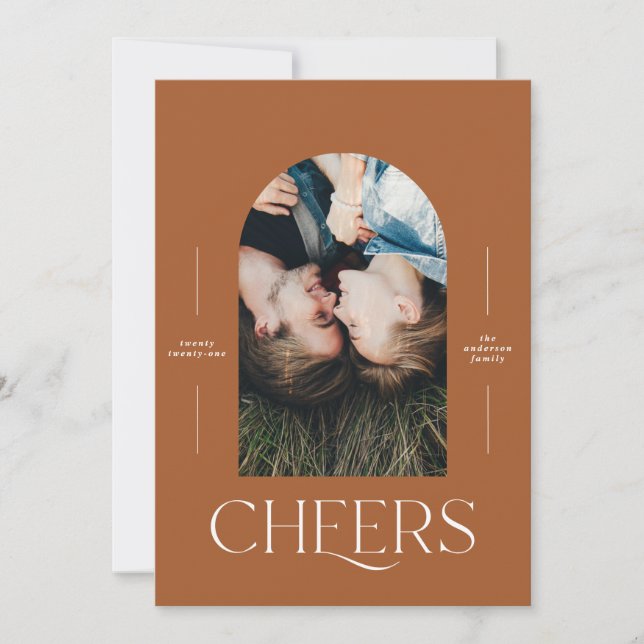 Moderno elegante 1 fotografia de natal de ferrugem (Frente)