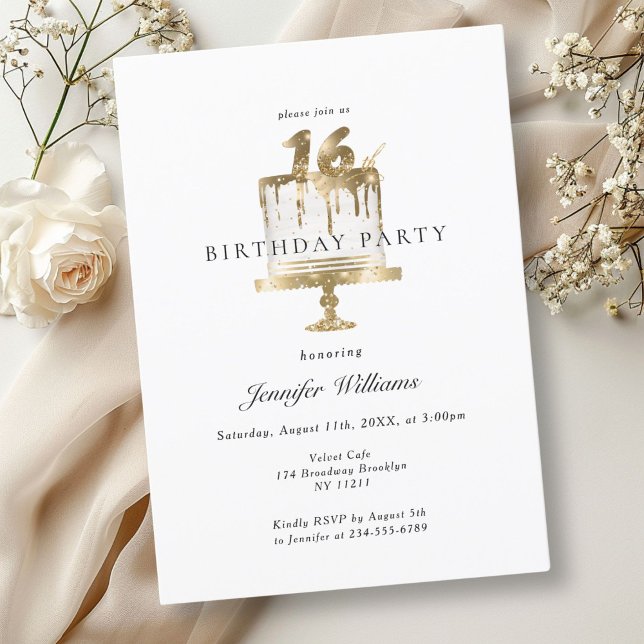 Moderno, elegante convite de 16 anos (Modern, elegant 16. birthday invitation)