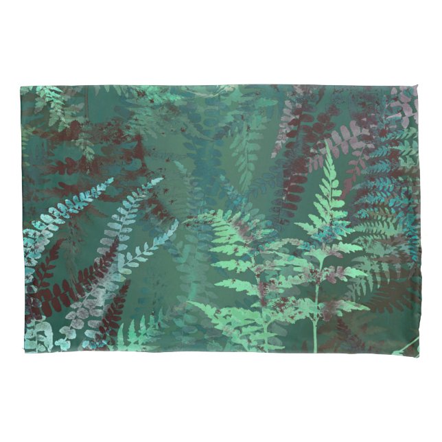 Moderno Elegante Dark Emerald Green Ferns (Frente)