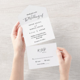 Moderno Elegante Tudo Em Um Convite De Casamento