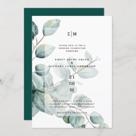 Moderno Eucalyptus deixa Convites de casamento ver