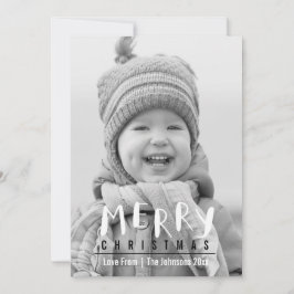 Moderno Feliz Natal | Cartão com fotos Mão