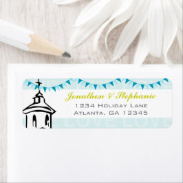 Moderno indo às Etiquetas de casamento da Capela