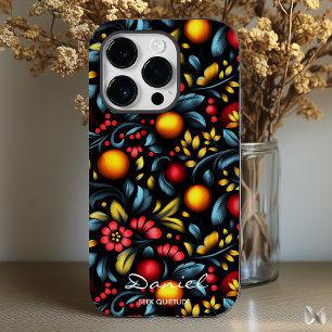 Moderno Khokhloma Floral com Torção Vibrante