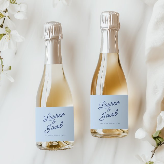 Moderno Minimalista Azul Casamento Mini (Criador carregado)