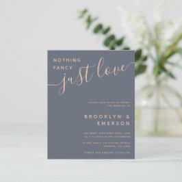 Moderno Minimalista Azul | Convite Para Casamento